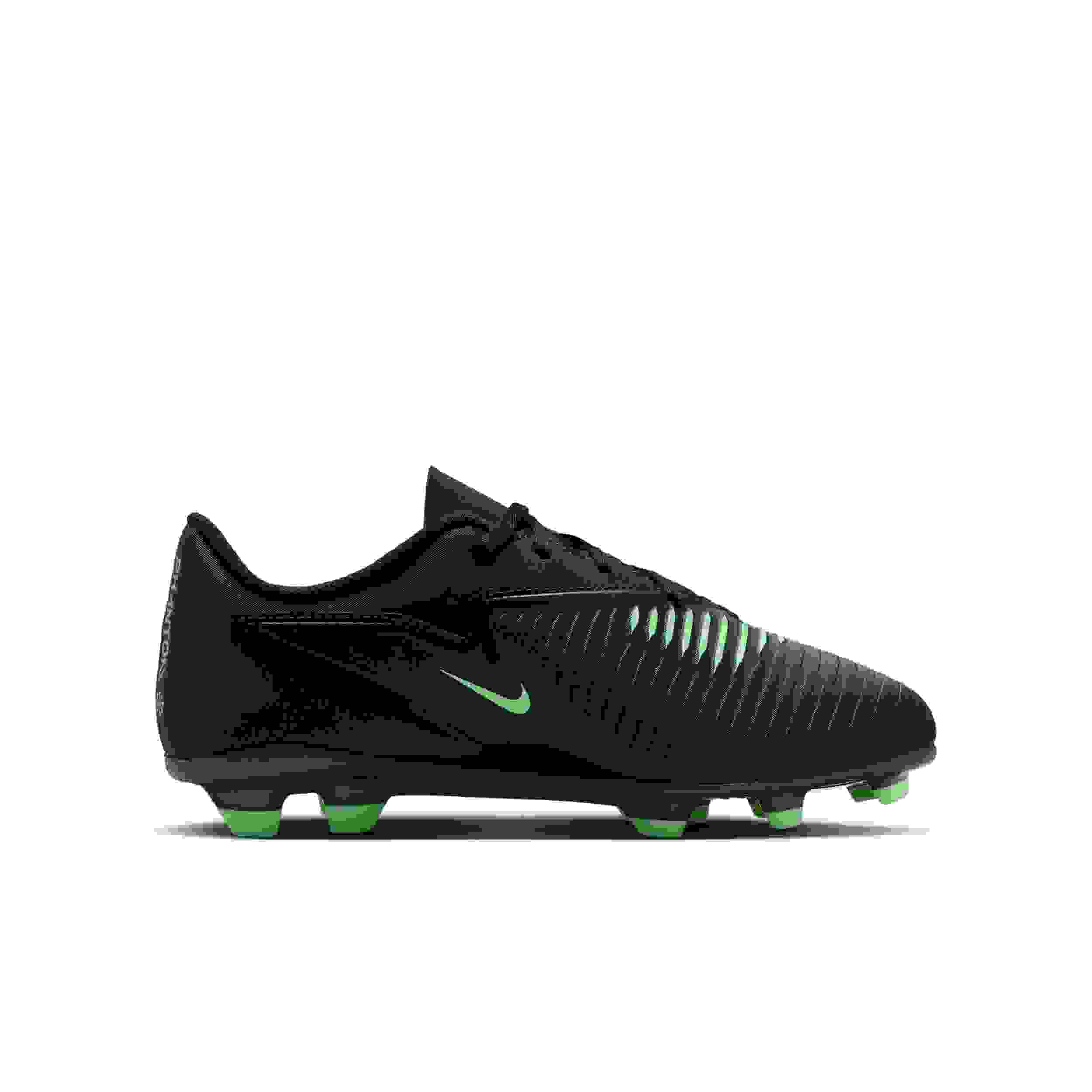 Nike Phantom 6 Low Club MG Grade School Kids' "Black/Black/Illusion Green" Soccer Cleat